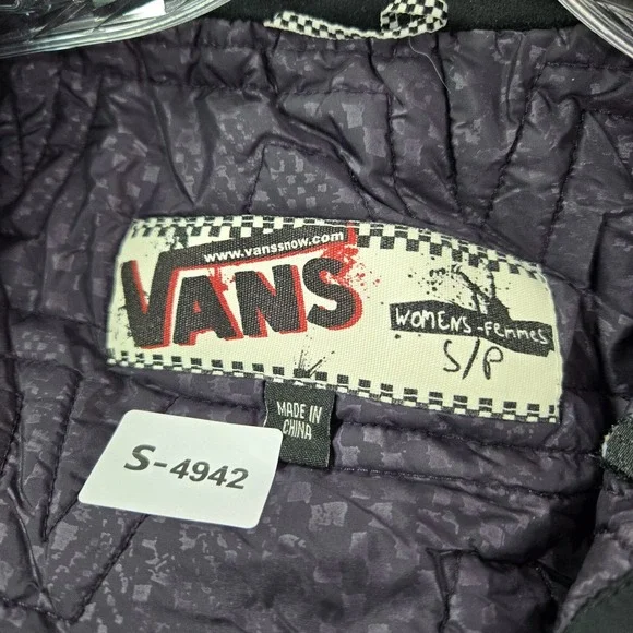 VANS Women Activewear Jacket Small Black Pink Colorblock Snow Full Zip Pocket - Picture 2 of 11